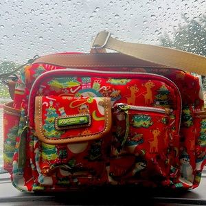 Lily Bloom Christmas Tote Crossbody Bag Holiday Winter